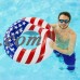 Swimline 36" Inflatable Patriotic American Flag Swimming Pool Lake Tube Float   